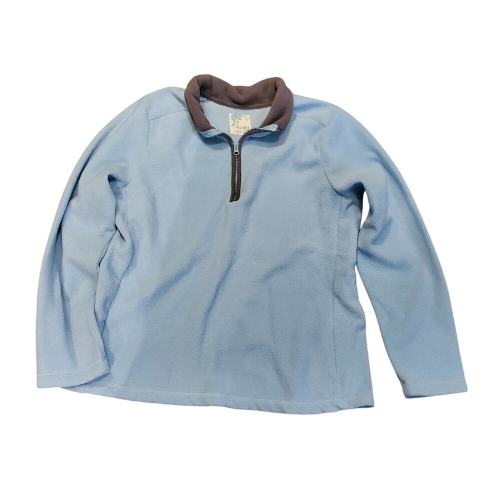 Old Navy Women's Light Blue Gray pull over Fleece 1/4 Zip Size XL